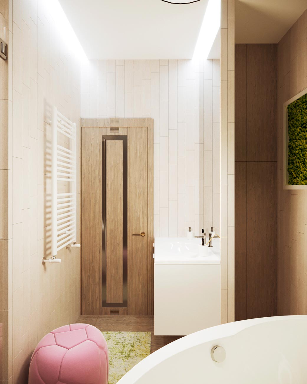 Дизайн ванной комнаты в стиле EcoStyle