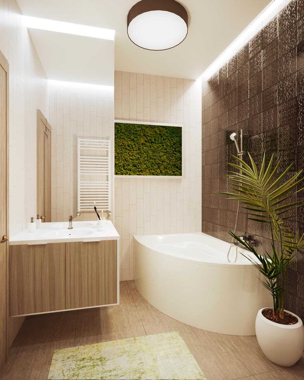 Дизайн ванной в стиле EcoStyle