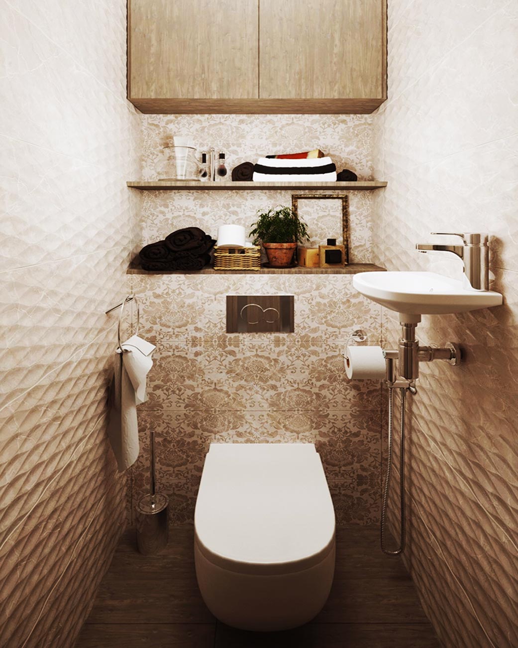 Дизайн туалет санузла в стиле EcoStyle
