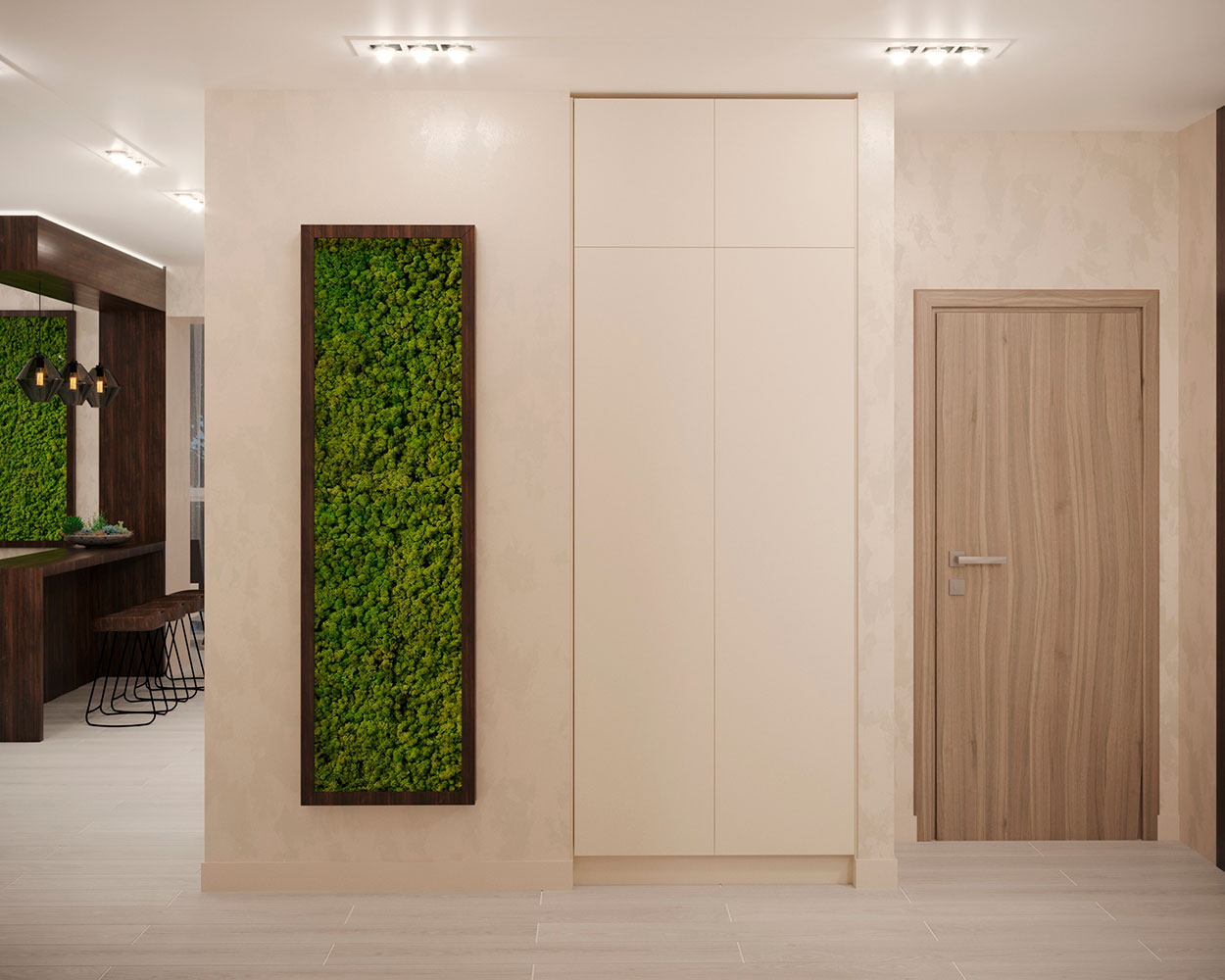 Дизайн интерьера зеленые картины в квартире